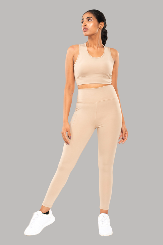 Nude Airlift Sports Bra With High Waist Leggings – AWA Activewear