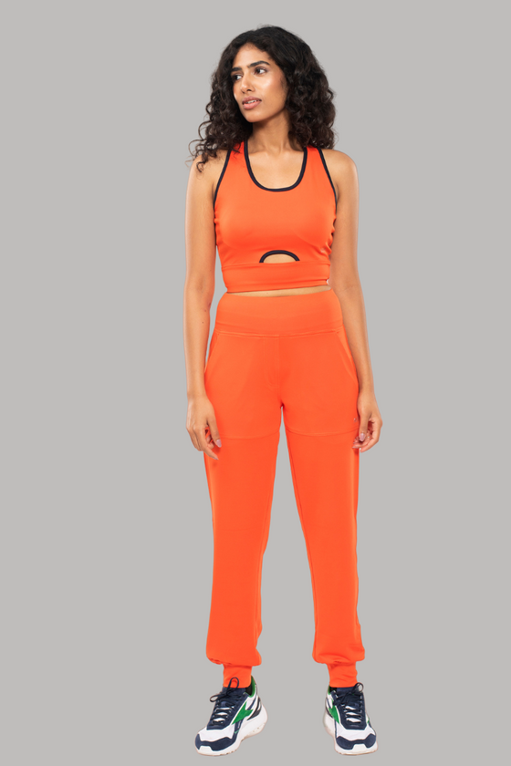 Buttersoft Tangerine Stretch Knit Sports Bra With Stretch Knit Jogger – AWA  Activewear